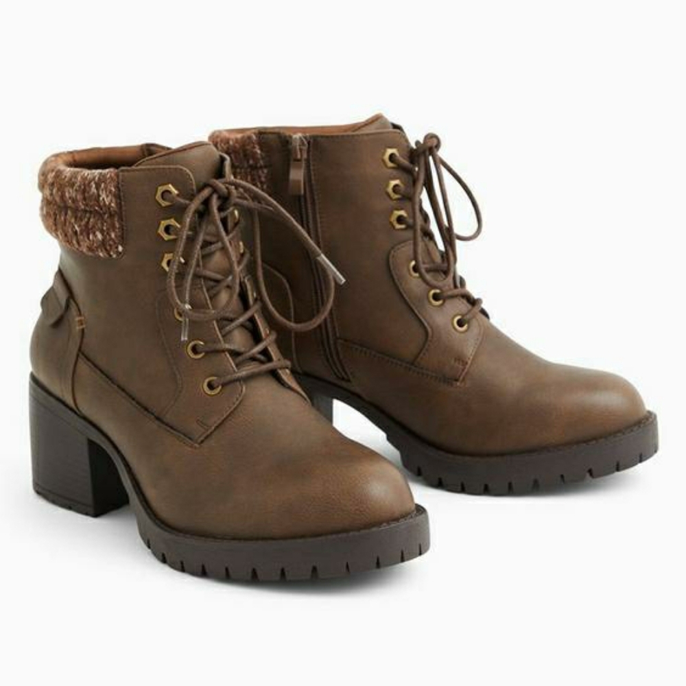 Torrid Size 12 Wide Brown heeled Hiking Winter Boots Womens Shoes